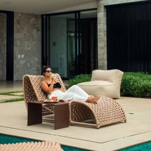 Poltrona Summer + Apoio – Tricô Náutico