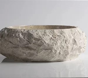 Cuba de Mármore Vulcânico Cream Rockface