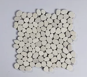 Seixo Flat Telado Branco (Venda por tela de 30x30)