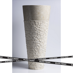 Cuba Pedestal Cream Lines - 40x40x90cm