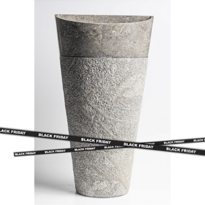 Cuba Pedestal Black Hammer - 50x28x90cm