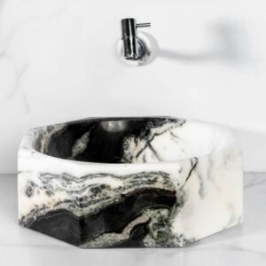 Cuba de Apoio Oitavada - Mármore Branco Moura Exótico