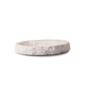 Saboneteira Flat de Mármore Vulcânico Cream