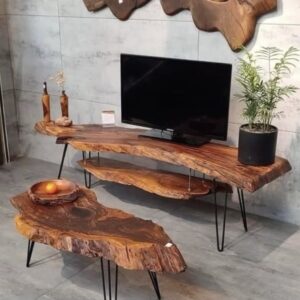 Conjunto Mesas Rústicas de sala de TV - Wood Design