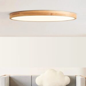 Luminária de Teto Plafon Ultra Slim Led - Circular  - Cor Madeira