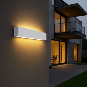 Luminária Arandela de Parede Externa à Prova D´Água IP65 Ultra Slim Axis - Branco - 30cm/40cm