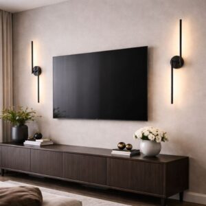 Luminária Arandela de Parede Sem Fio Com Controle Remoto – Endurance Led – Preto – 70cm