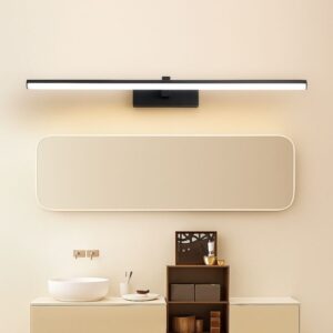 Luminária Arandela de Parede Slim Para Banheiro Retangular Led - 40cm/60cm - Preta/Branca