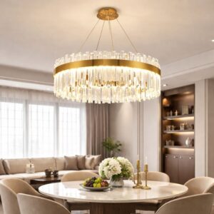 Lustre Pendente de Luxo em Cristais de Vidro Bellagio Ledz