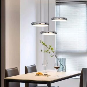Lustre Pendente Design Italiano Vetro Milano LEDZ – Preto/Prata Cromado – 1 Unidade/3 Unidades