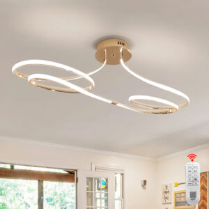 Lustre Luminária de Teto Plafon de Luxo Fluence LEDZ - Dourado/Prata/Preto – 75cm/96cm