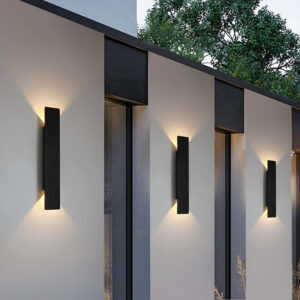 Luminária Arandela de Parede Externa à Prova D´Água IP65 Vector LED - Branco/Preto - 20,5cm/41cm