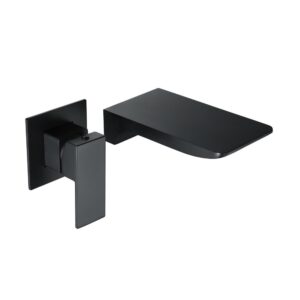 Misturador de Parede Cascata Flat Black Matte